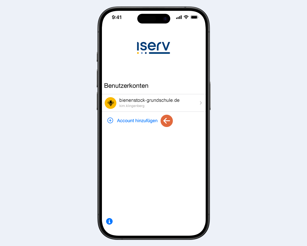 Smartphone mit IServ Schulplattform Anmeldemaske
