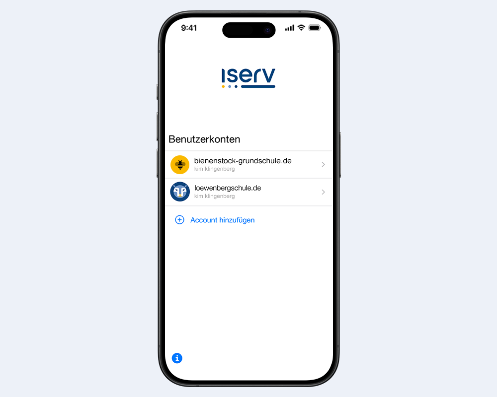 Smartphone mit IServ Schulplattform Anmeldemaske