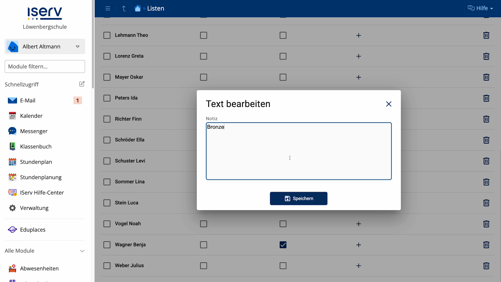 Einträge bearbeiten