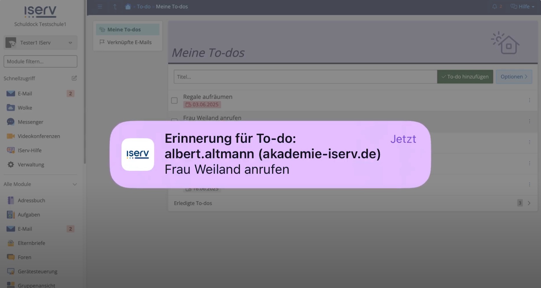 Benachrichtigung App
