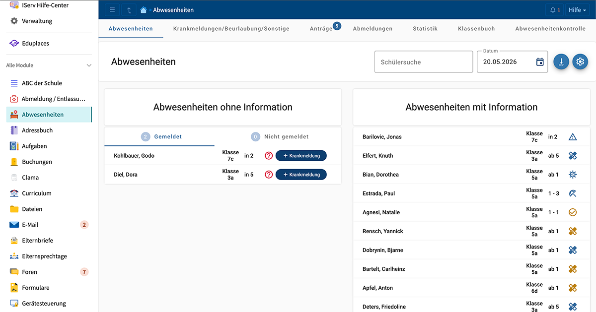 Die neue Version des Abwesenheiten-Moduls